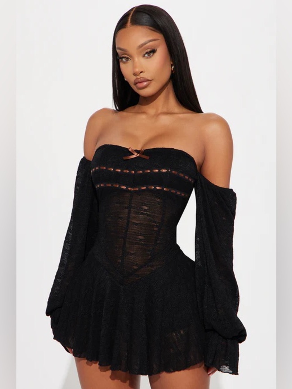 Fashion Nova Damsel In Distress Romper Mini Dress